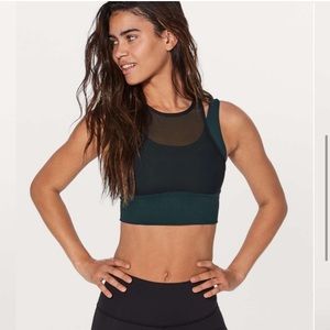 lululemon athletica Black and Dark Green Sports Bra